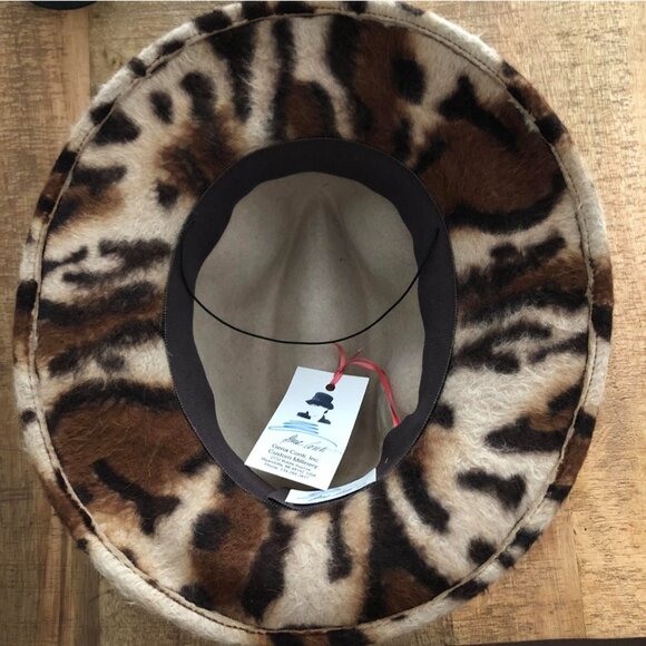 NWT Authentic Gena Conti Handcrafted Tiger Beaver Fur Felt Femme Fedora - Picture 5 of 5